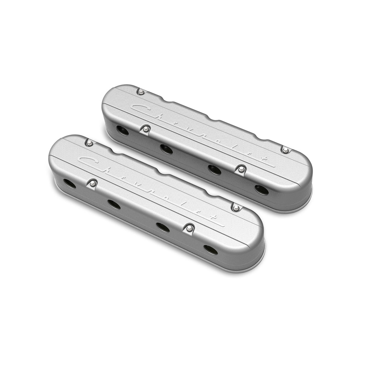 Holley 241-175 2-Piece "Chevrolet" Script Valve Cover - Gen III/IV LS - Natural