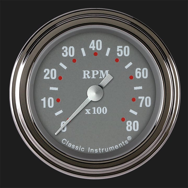 Classic Instruments Silver Gray 2 1/8" Tachometer - SG183SLF