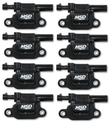 MSD Ignition Coil - Blaster Series - Gen V GDI Engine - Black - 8-Pack - Square - 826683