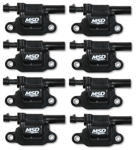 MSD Ignition Coil - Blaster Series - Gen V GDI Engine - Black - 8-Pack - Square - 826683