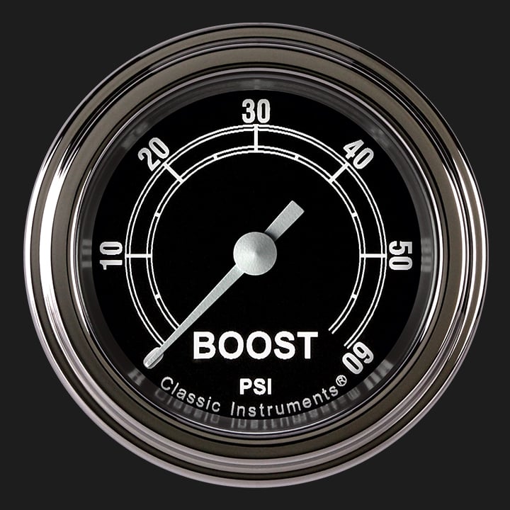 Classic Instruments Traditional 2 1/8" Boost Gauge, 60 psi - TR143SLF