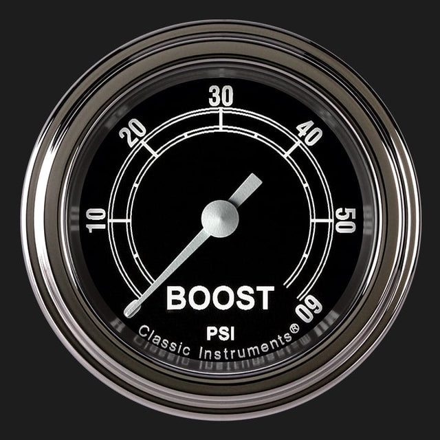 Classic Instruments Traditional 2 1/8" Boost Gauge, 60 psi - TR143SLF