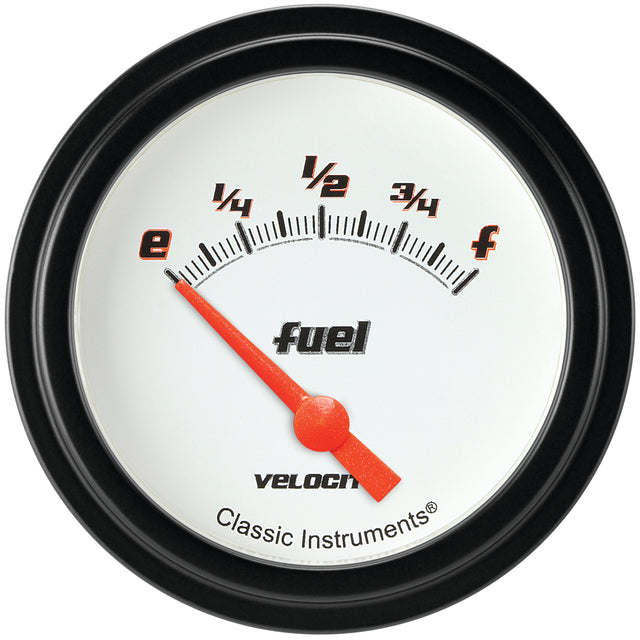 Classic Instruments Velocity White 2-5/8" Fuel Level Gauge - VS209WBLF