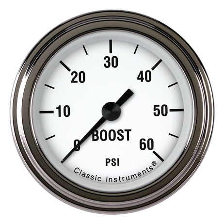 Classic Instruments White Hot 2 1/8" Boost Gauge, 60 psi - WH143SLF