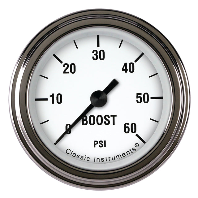 Classic Instruments White Hot 2 1/8" Boost Gauge, 60 psi - WH143SLF