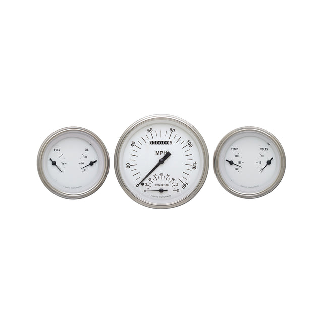 Classic Instruments WHITE HOT 5INSPEEDTACH, 2 - 3IN DUALS-GM - WH61SLC