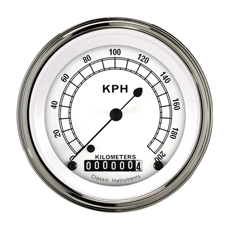 Classic Instruments CLASSIC WHITE 3IN SPEEDO 200 KPH - CW59SLC