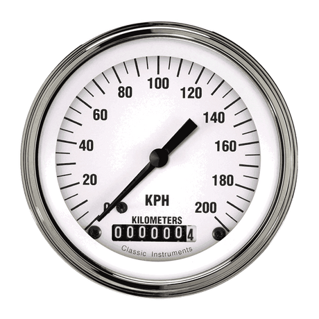Classic Instruments White Hot 3 3/8" Speedometer - WH59SLF