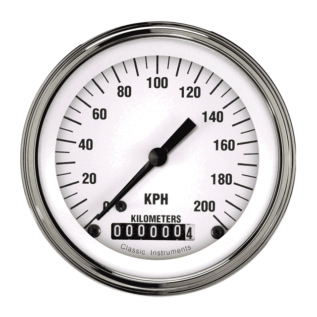 Classic Instruments White Hot 3 3/8" Speedometer - WH59SLF