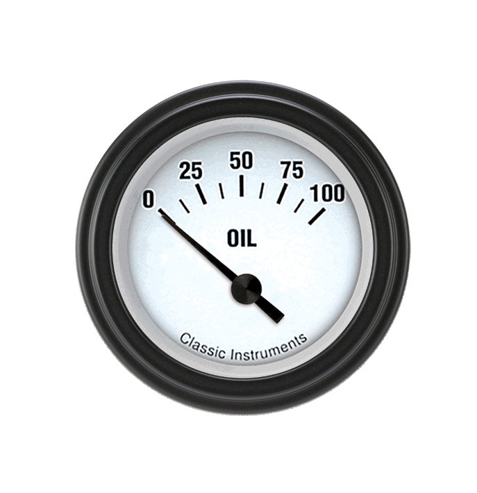 Classic Instruments White Hot 2-1/8" Oil Pressure Gauge - WH81BLF