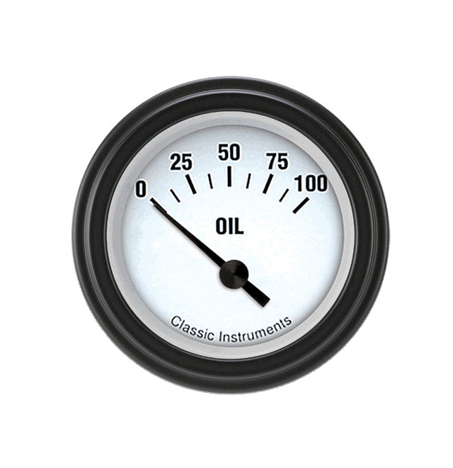 Classic Instruments White Hot 2-1/8" Oil Pressure Gauge - WH81BLF