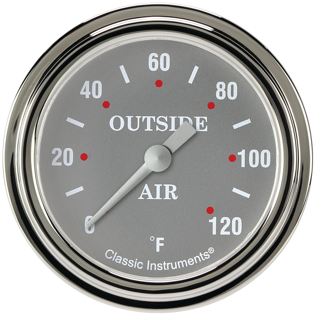 Classic Instruments Silver Gray 2-5/8" Outside Air Temp Gauge - SG399SLF