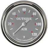 Classic Instruments Silver Gray 2-5/8" Outside Air Temp Gauge - SG399SLF