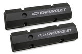 Holley 241-288 GM Licensed Valve Cover - Track Series - SBC - Fabricated Aluminum - Perimeter Bolt - Black