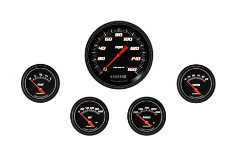 Classic Instruments Velocity Black Five Gauge Set 254 - VS254BBLF