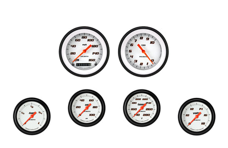 Classic Instruments Velocity White Six Gauge Set 301 - VS301WBLF