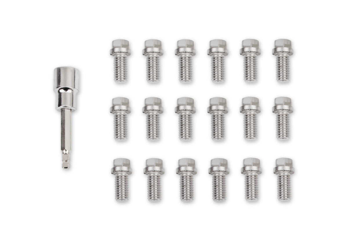 Mr Gasket Headlock Locking Header Bolts - 3/8-16 x 3/4 Inch - Set of 16 - 2231G