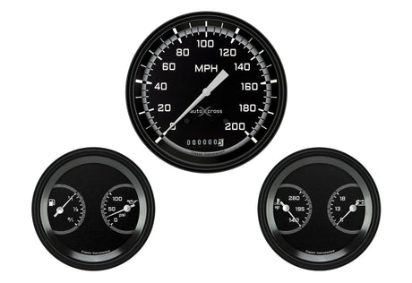 Classic Instruments AUTO CROSS GREY 5" SPEEDO & 2 - 3"DUALS- - AX64GBLF