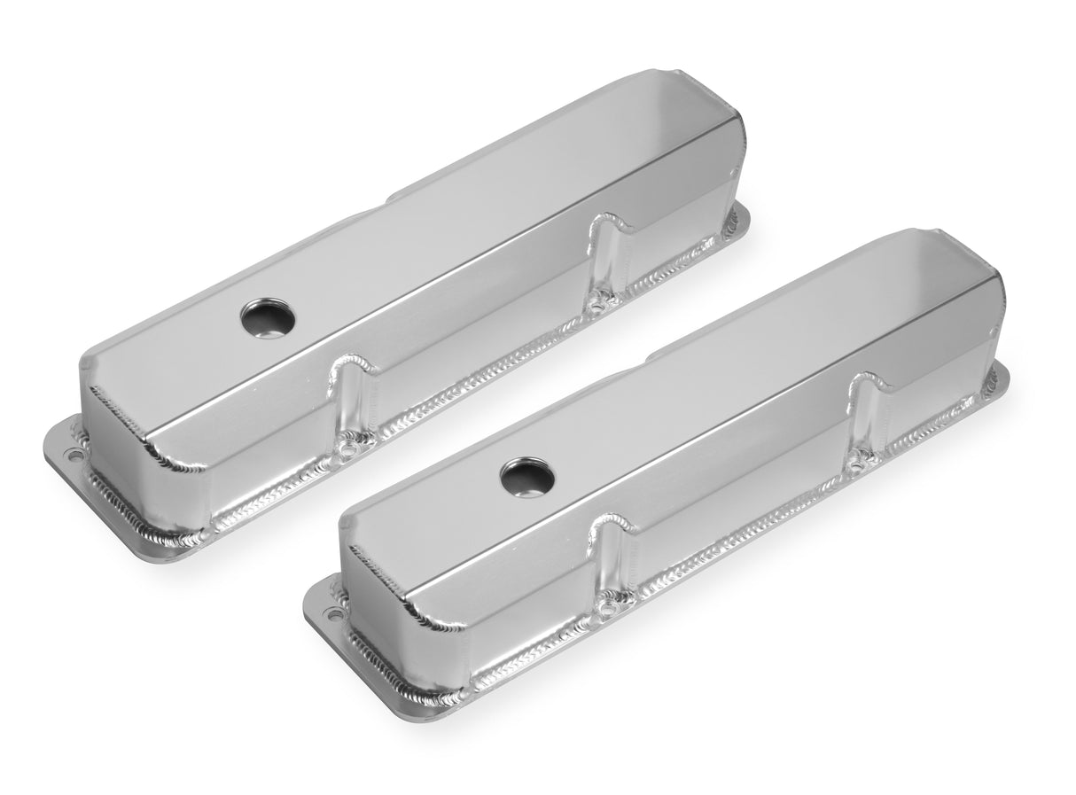 Mr Gasket Fabricated Aluminum Valve Covers - Silver Finish - 6872G