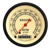 Classic Instruments Vintage 3" Hourmeter Tachometer Gauge (6000 RPM) - VT60HBLF