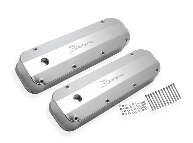 Holley 890007 Sniper Valve Cover - Fabricated Aluminum - Ford Big Block - Natural Anodized