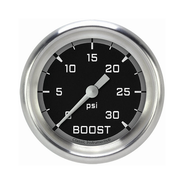 Classic Instruments Autocross Gray 2 5/8" Boost Gauge, 30 psi - AX342GAPF