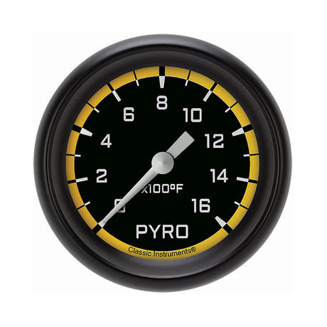 Classic Instruments Autocross Yellow 2 5/8" Exhaust Gas Temp. Gauge - AX398YBPF