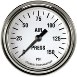 Classic Instruments White Hot 2 5/8" Air Pressure Gauge - WH318SLF