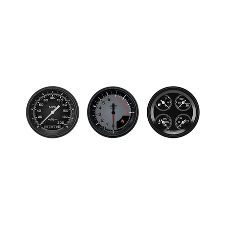 Classic Instruments Auto Cross Gray 6 Gauge Set - AX03GBLF