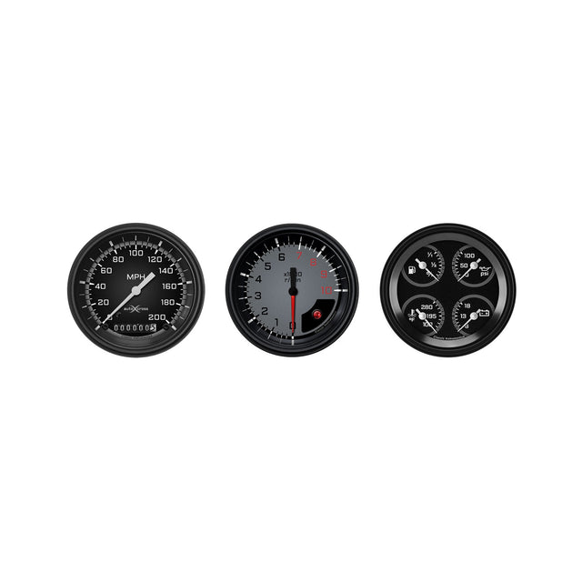 Classic Instruments Auto Cross Gray 6 Gauge Set - AX03GBLF