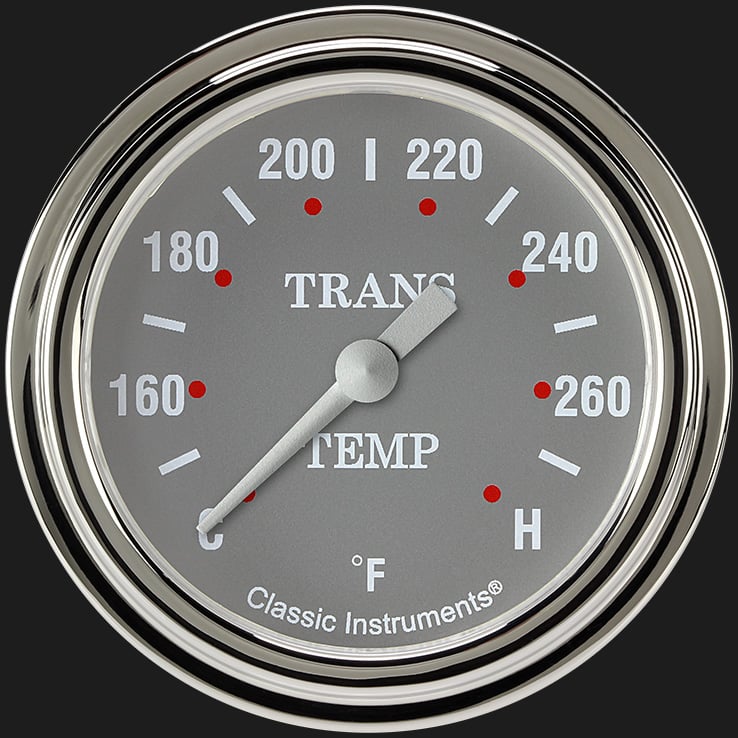 Classic Instruments Silver Gray 2 5/8" Transmission Temperature Gauge - SG327SLF