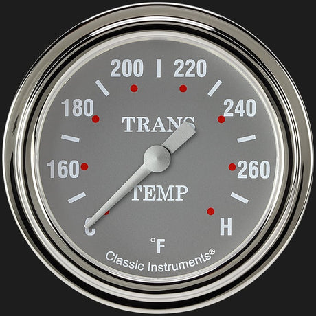 Classic Instruments Silver Gray 2 5/8" Transmission Temperature Gauge - SG327SLF