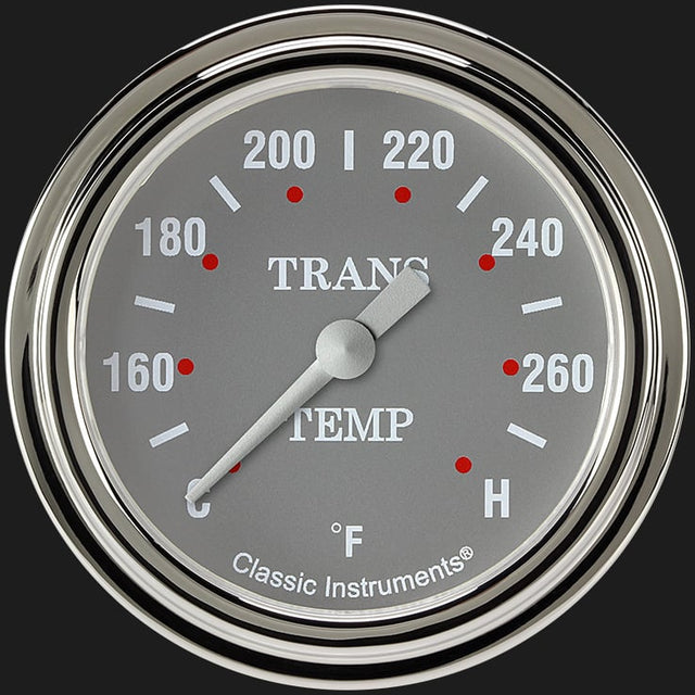 Classic Instruments Silver Gray 2 5/8" Transmission Temperature Gauge - SG327SLF
