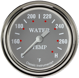 Classic Instruments Silver Gray 2 5/8" Full Sweep Water Temperature Gauge - SG326SLF-04