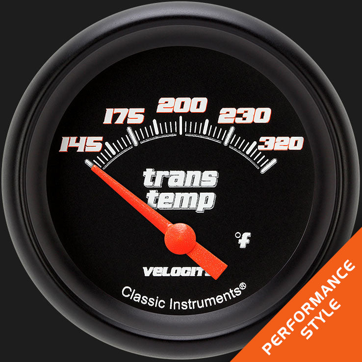 Classic Instruments Velocity Black 2 5/8" Transmission Temperature Gauge - VS227BBPF