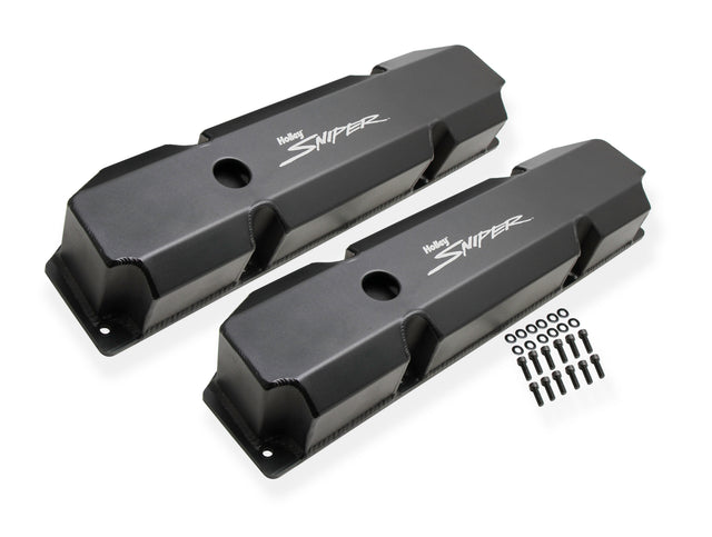 Holley 890005B Sniper Valve Cover - Fabricated Aluminum - Chrysler BB - Short Bolt - Black