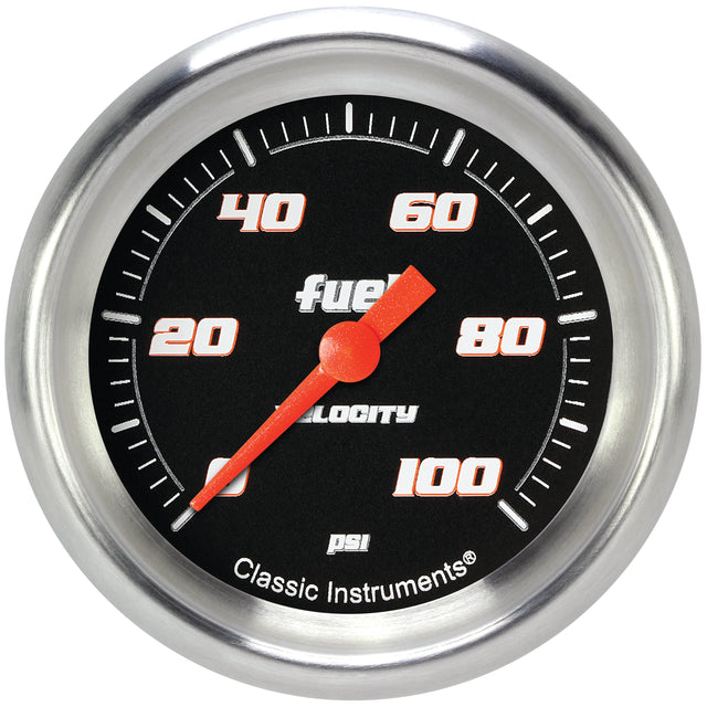 Classic Instruments Velocity Black 2-5/8" Fuel Pressure Gauge (100 PSI) - VS346BAPF