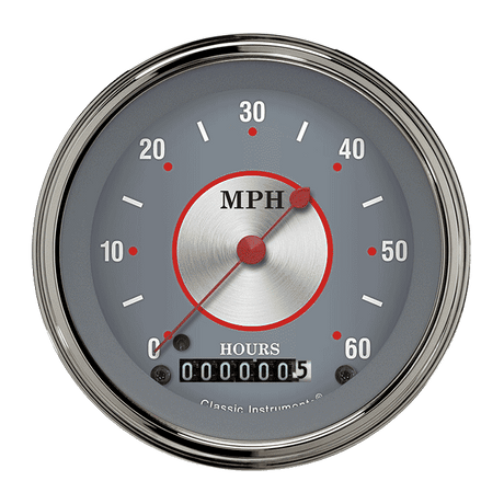 Classic Instruments Silver Series 3 3/8" Low Speed Speedometer - LSSS