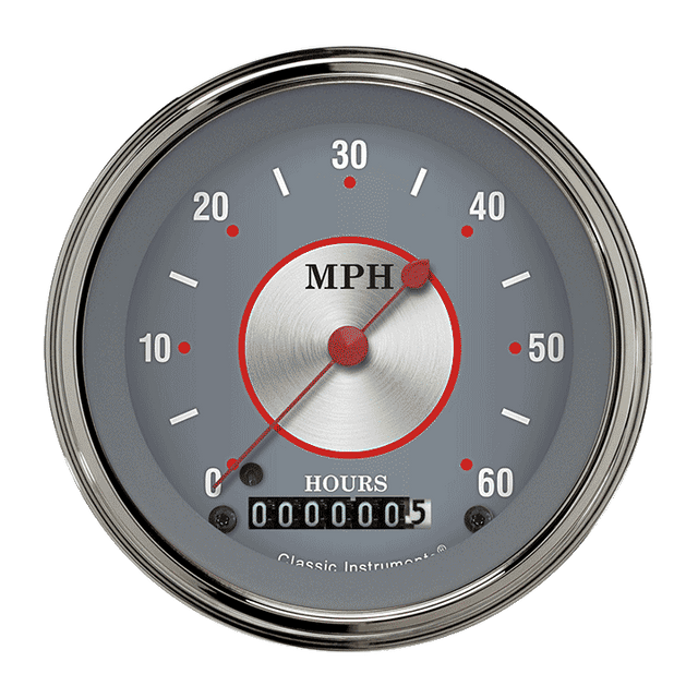 Classic Instruments Silver Series 3 3/8" Low Speed Speedometer - LSSS