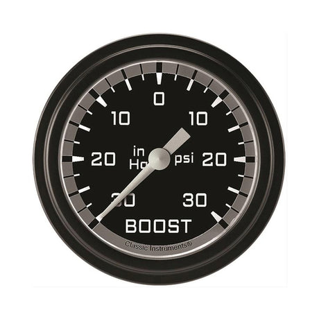 Classic Instruments Autocross Gray 2 5/8" Boost/Vacuum Gauge - AX341GBLF