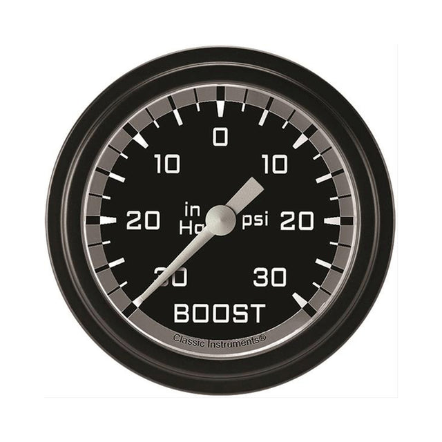 Classic Instruments Autocross Gray 2 5/8" Boost/Vacuum Gauge - AX341GBLF