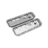 Holley 241-302 Vintage Series Finned Valve Covers - BBC - Satin Black Machined
