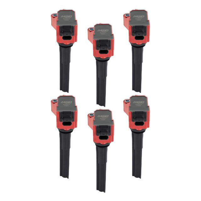 MSD Ignition Coil - Ford EcoBoost - 2.7L / 3.0L V6 - Red - 6-Pack - 826016
