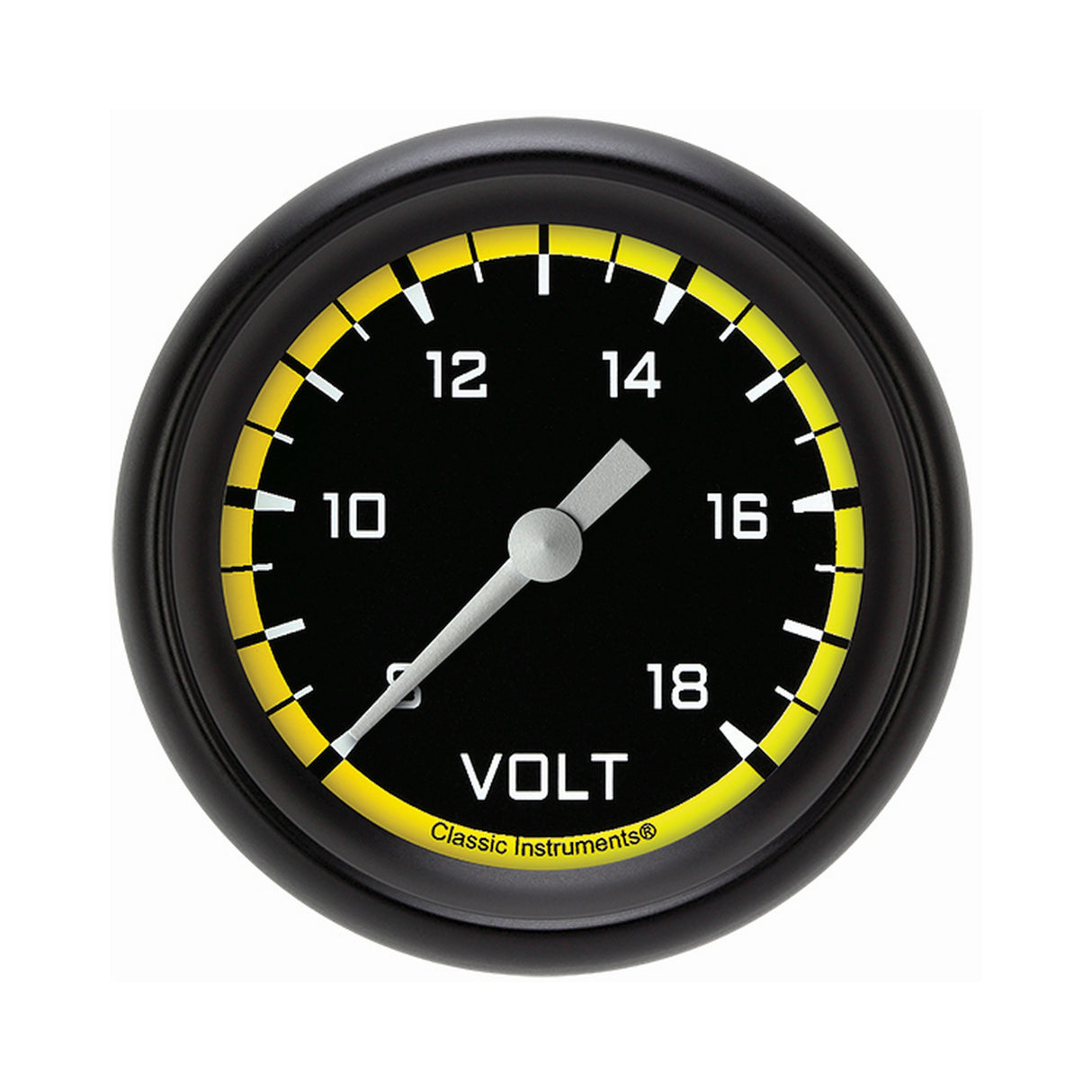 Classic Instruments Autocross Yellow 2 5/8" Voltage Gauge - AX330YBPF