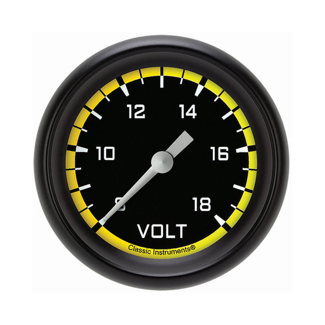 Classic Instruments Autocross Yellow 2 5/8" Voltage Gauge - AX330YBPF