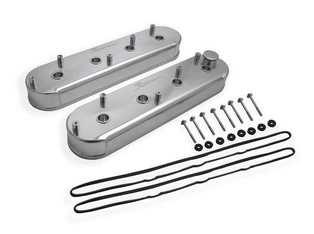 Holley 890014 Sniper Valve Cover - Fabricated Aluminum - GM LS Engines - Natural Anodized