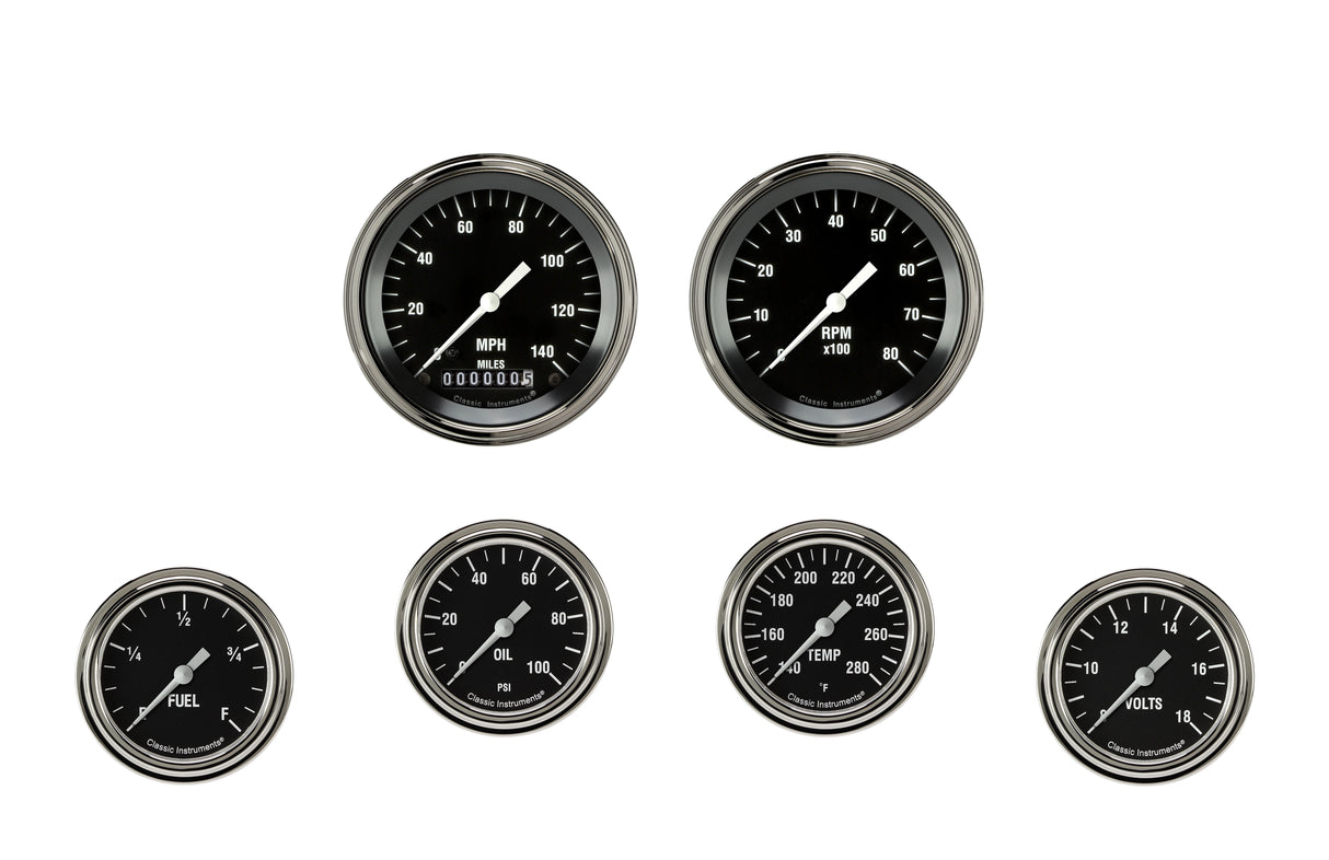 Classic Instruments Hot Rod Six Gauge Set 301 - HR301SLF