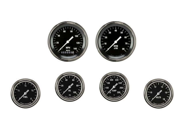 Classic Instruments Hot Rod Six Gauge Set 301 - HR301SLF