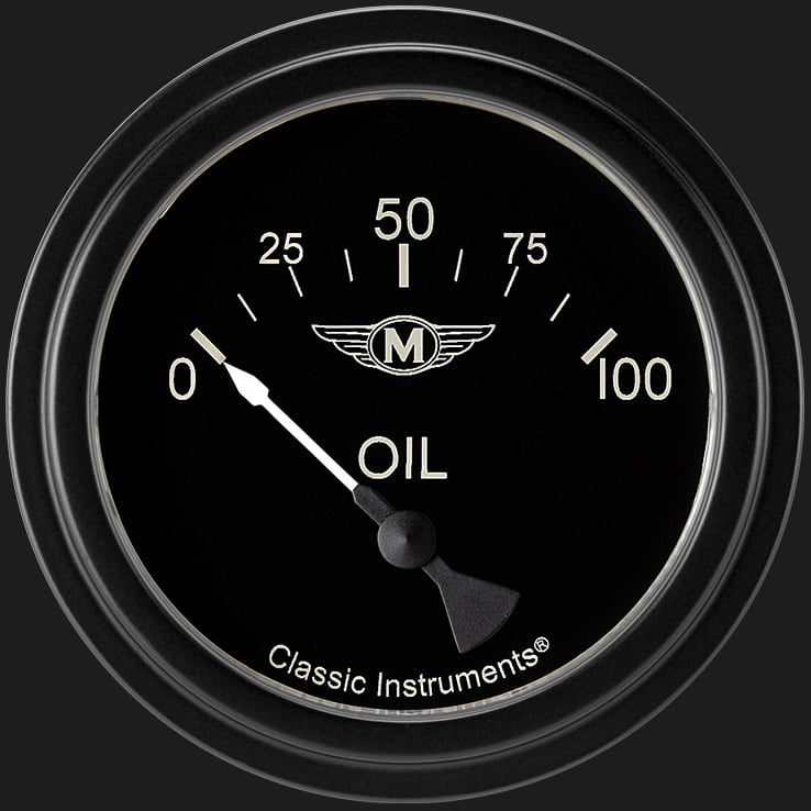 Classic Instruments Moal Bomber 2 5/8" Oil Pressure Gauge - MA281BLF