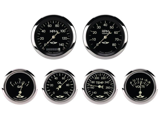 Classic Instruments Classic Series Six Gauge Set, 3 3/8" - CL901SRC